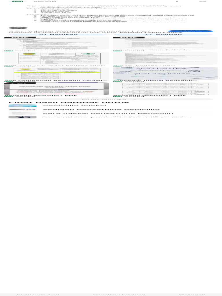 Dosis Injeksi Benzilpenisilin - Penelusuran Google | PDF