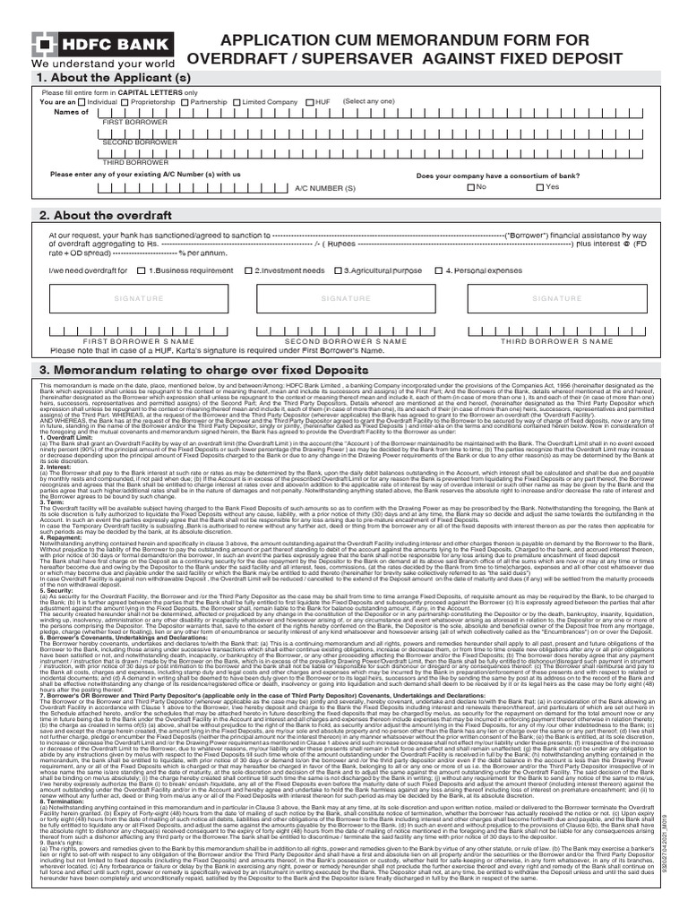 Resident Odfd Form | PDF | Banks | Interest