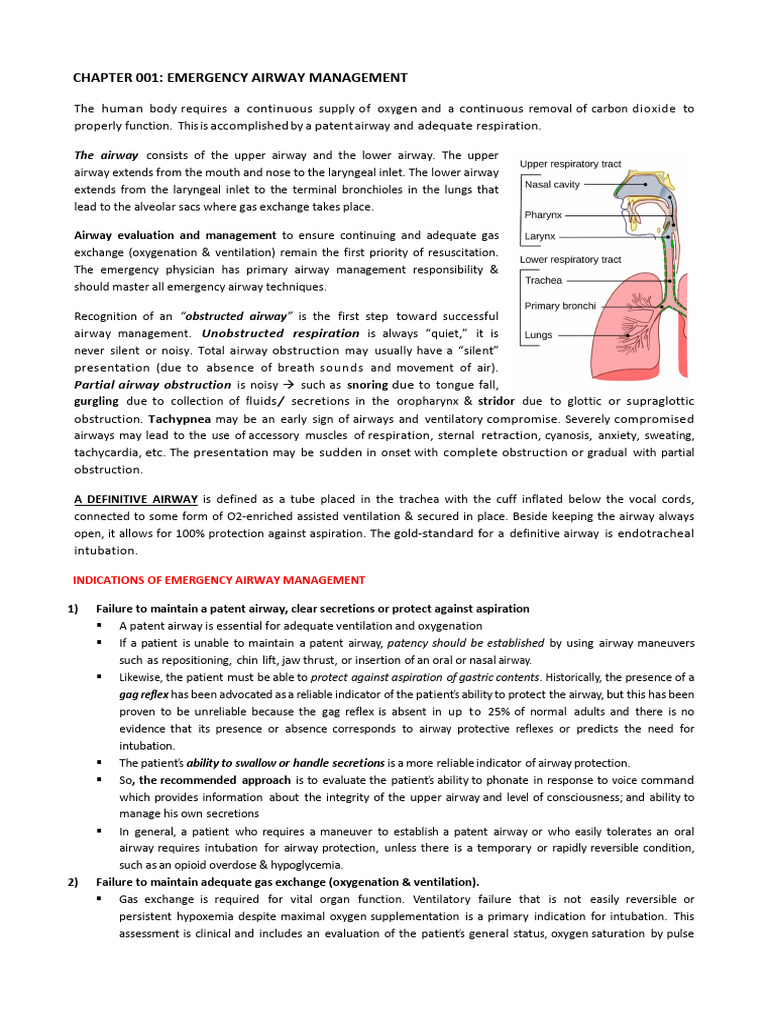 001 Emergency Airway Management | PDF | Clinical Medicine | Respiratory ...