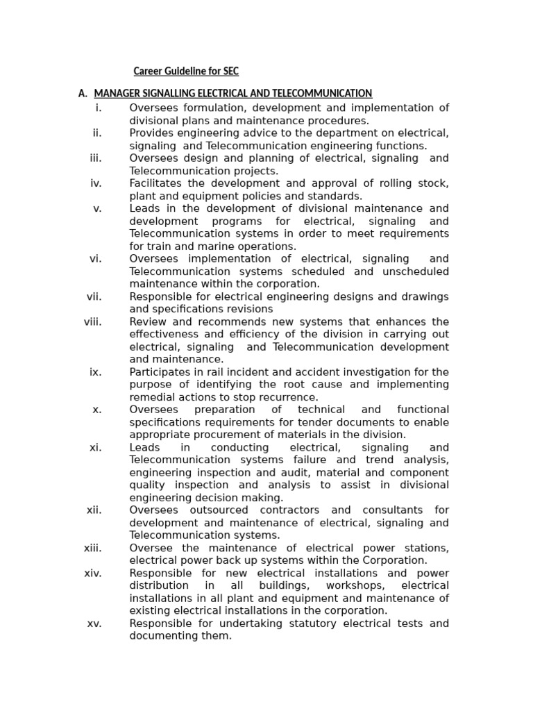 Career Guideline for SEC 2026 | PDF | Specification (Technical Standard ...