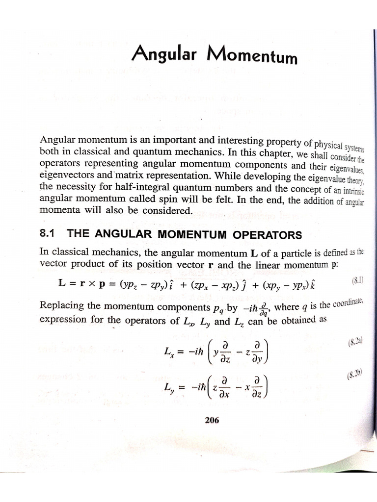 Angular Momentum Commutation Relations | PDF