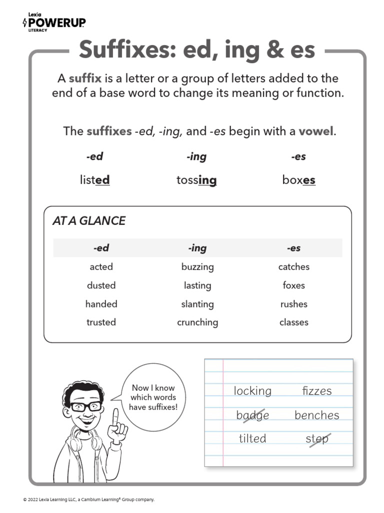 SLL B WS Suffixes Ed Ing Es AC | PDF