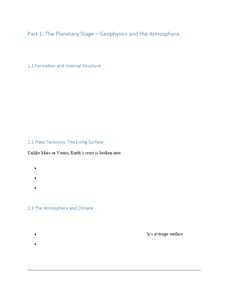 The Planetary Stage Geophysics and the Atmosphere | PDF | Plate ...