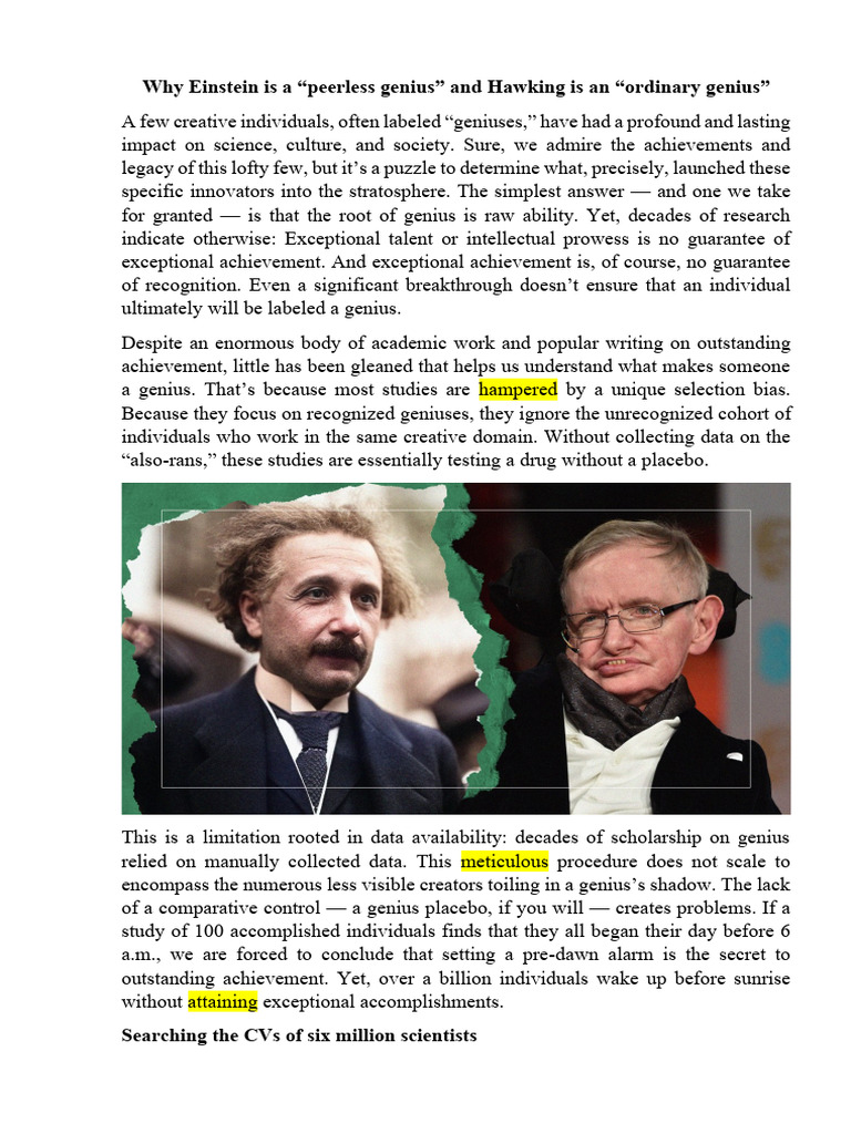 Why Einstein Is A 