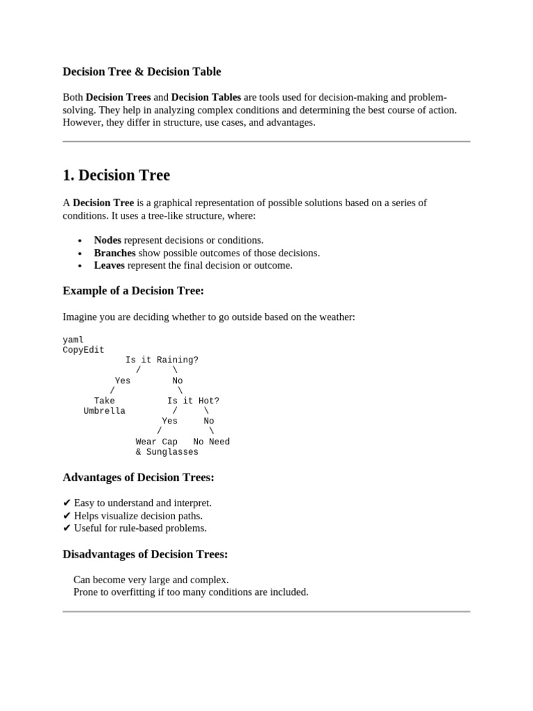 Decision Tree & Decision Table | PDF | Software Bug | Software Engineering