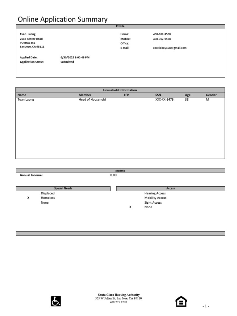 Application Summary | PDF