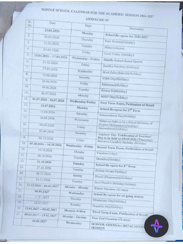 School Calendar 2026-2027 | PDF