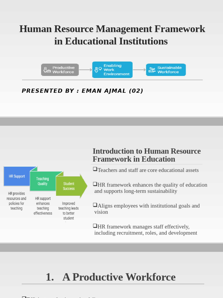 Human Resource Management Framework in Educational Institutions | PDF ...