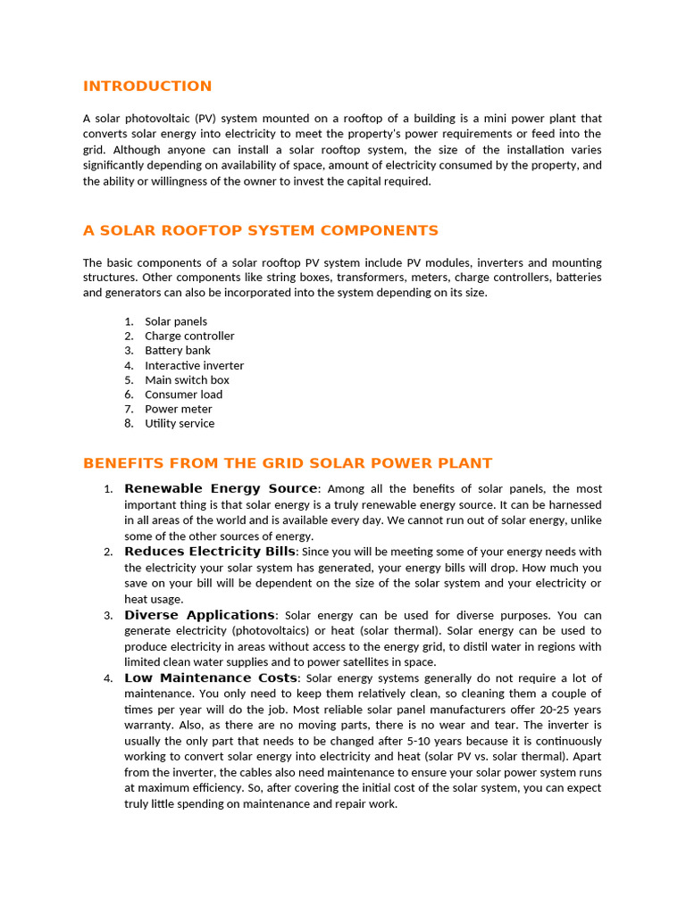 Solar Power Plant Briefing | PDF | Solar Power | Photovoltaic System