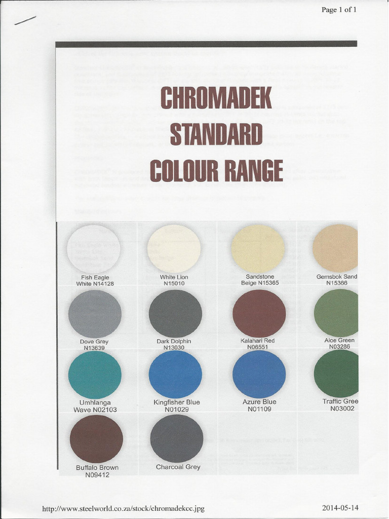 Chromadeck IBR Color Chart | PDF