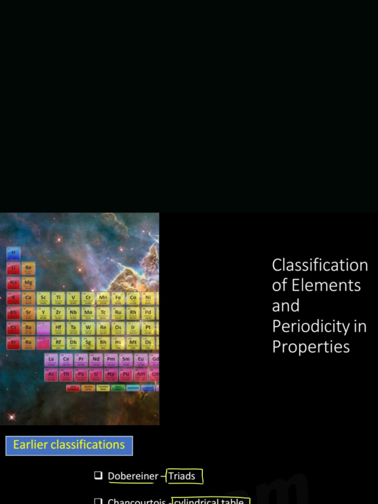Plus One Chemistry Chapter 3 Classification of Elements Crash Class | PDF