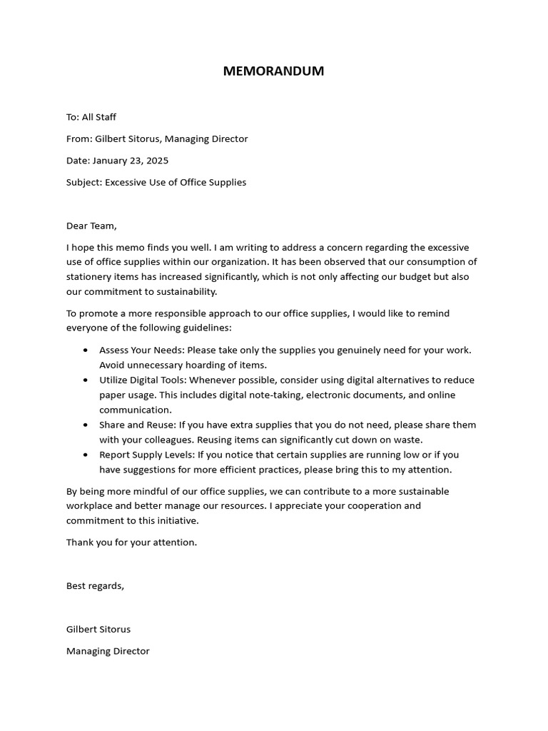 Memorandum | PDF