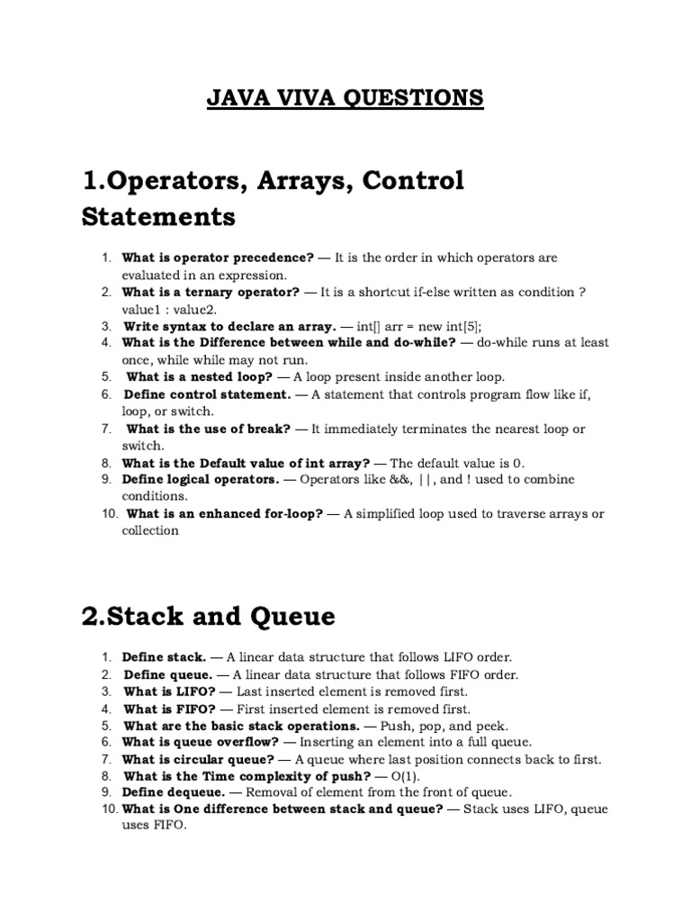 Java Viva Questions | PDF | Method (Computer Programming) | Inheritance ...