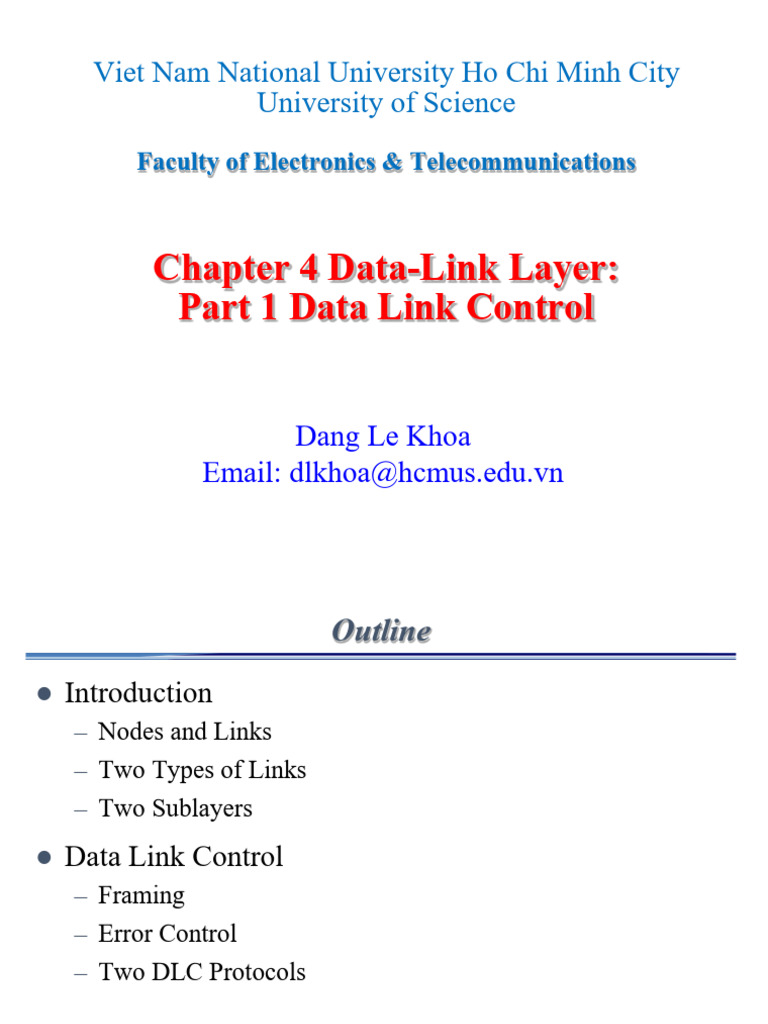 C4 - Data Link Layer - Part 1 Data Link Control - 2026 - Edit | PDF ...