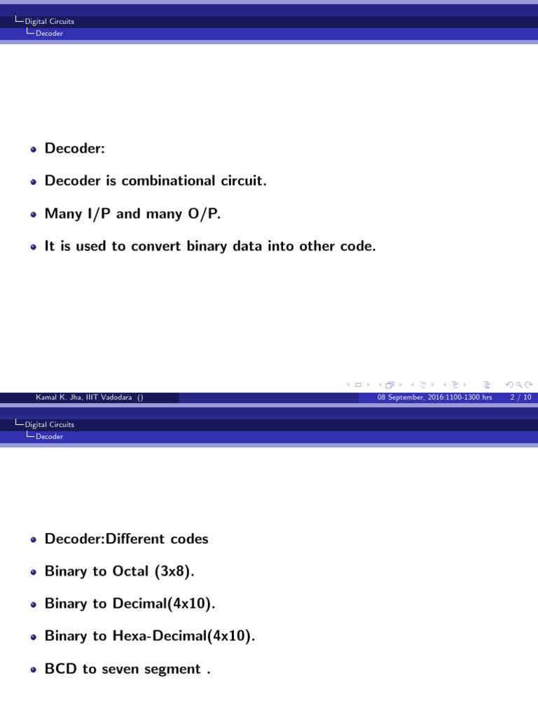 EC 201 Lec Encoder Decoder | PDF
