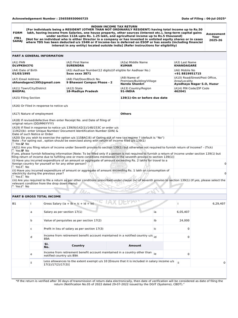 2024-25 ITR | PDF | Money