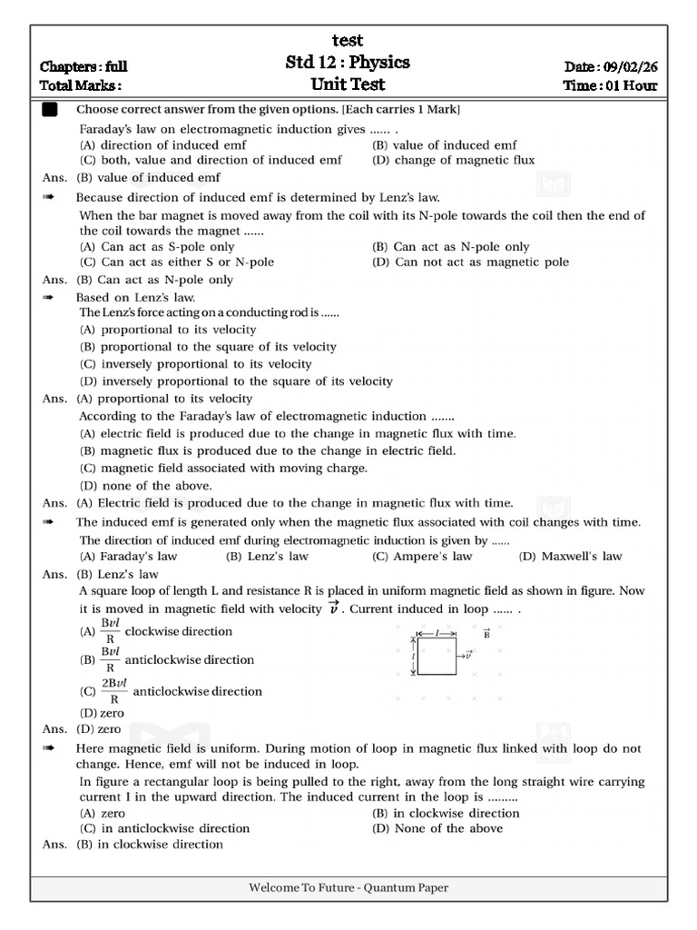 UnitTest_D09-Feb-2026 (14) | PDF