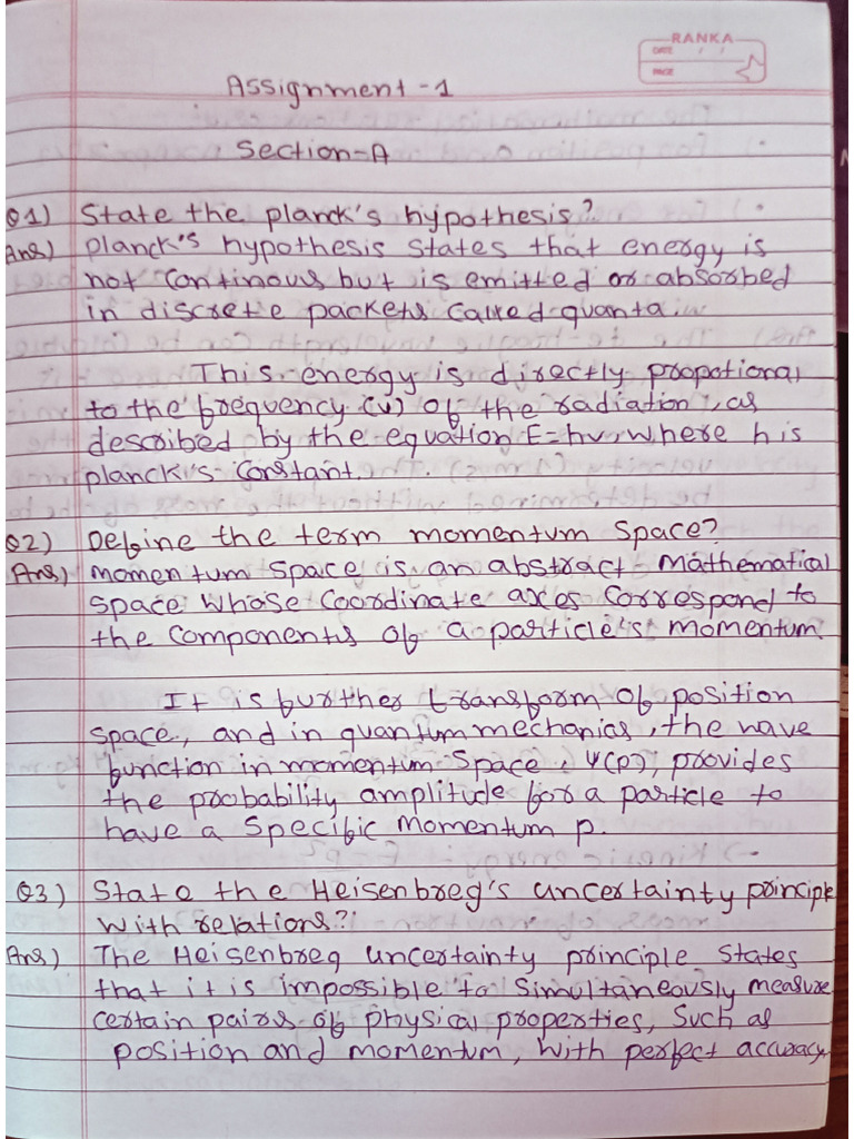 Assignment 1 Physics | PDF
