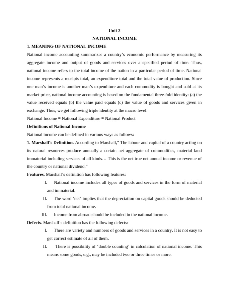 Unit 2 | PDF | Gross Domestic Product | Measures Of National Income And ...