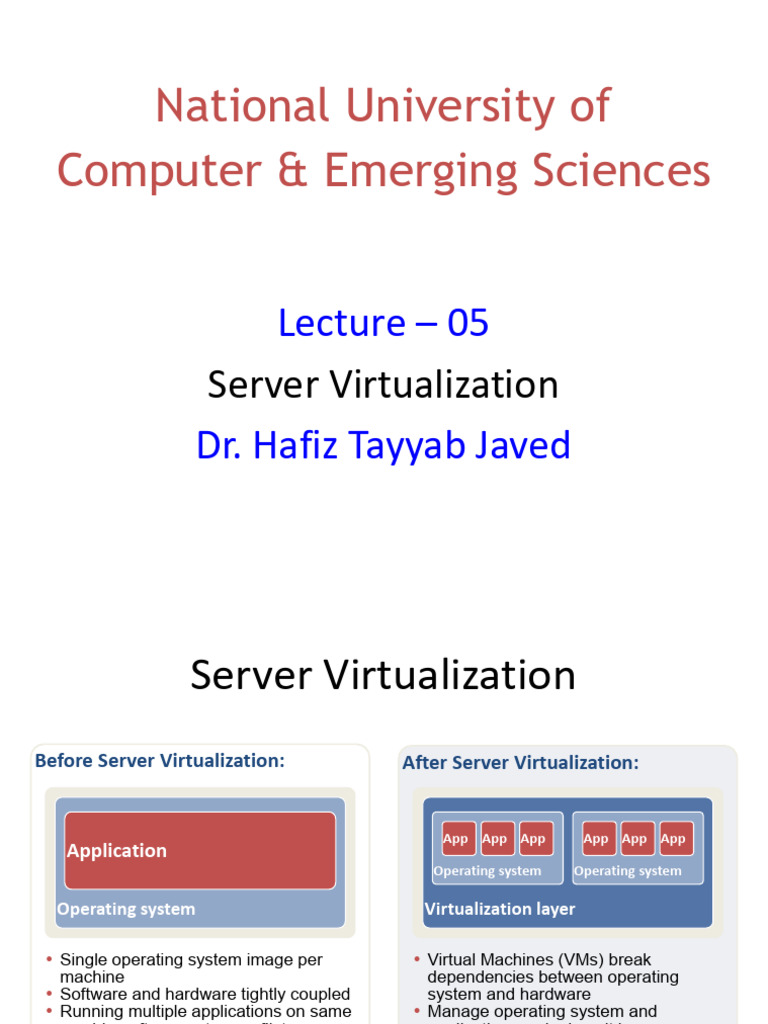 Week 05 Lecture+01 02(Server Virtualization) | PDF | Virtualization ...