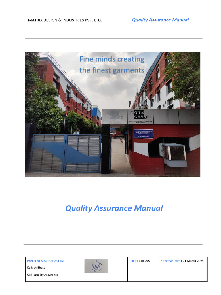 Matrix Design Quality Manual Master | PDF | Quality Assurance | Audit