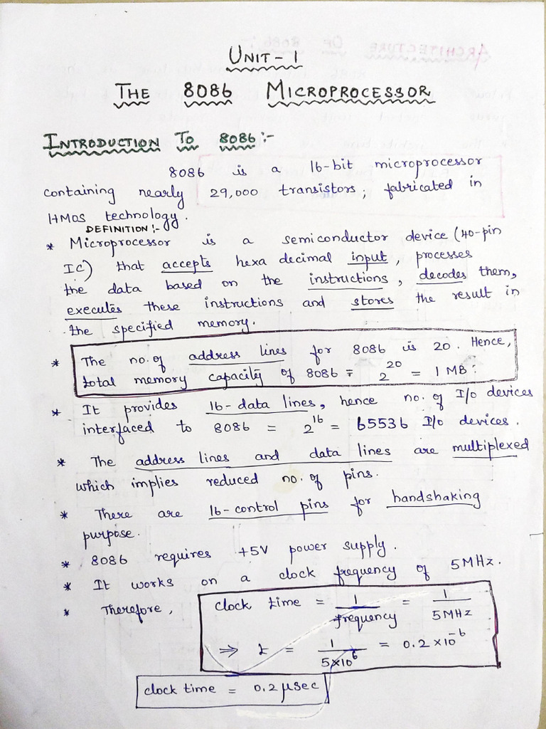Unit 4 8086 Notes | PDF