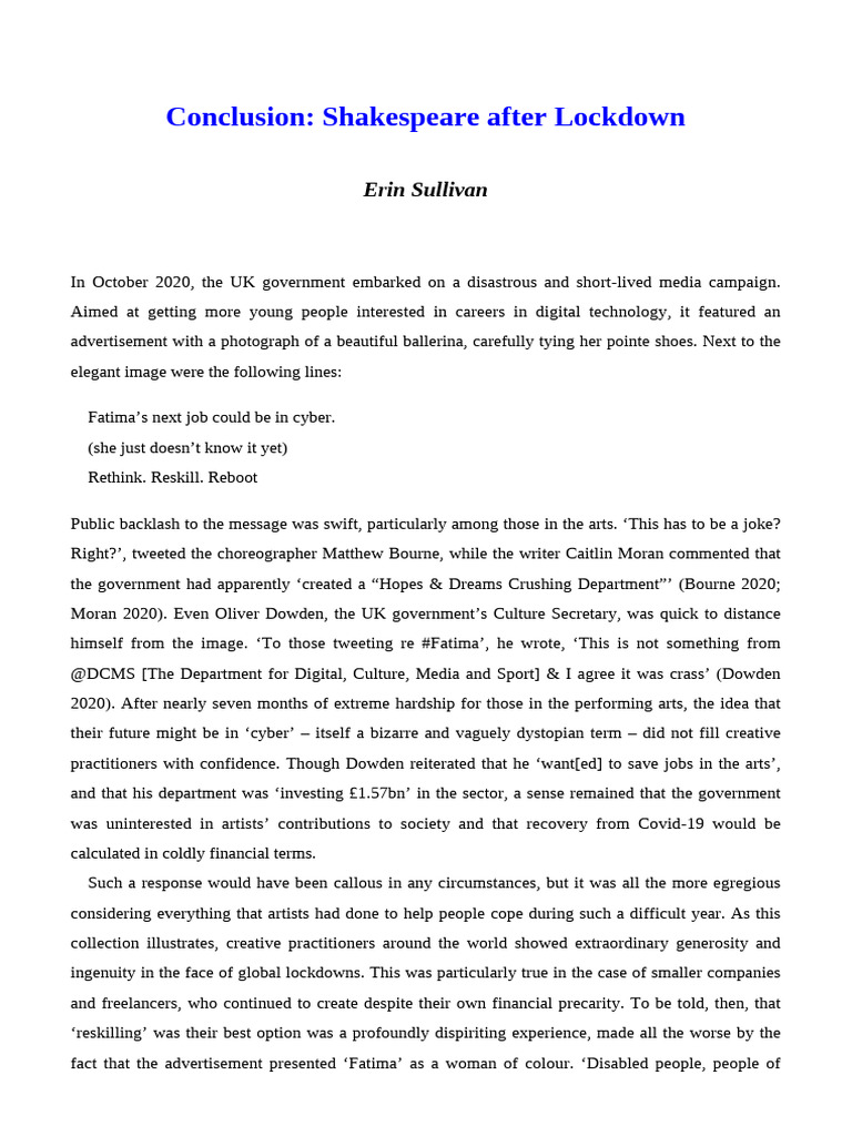Conclusion-Lockdown Shakespeare New Evolutions in Performance ...