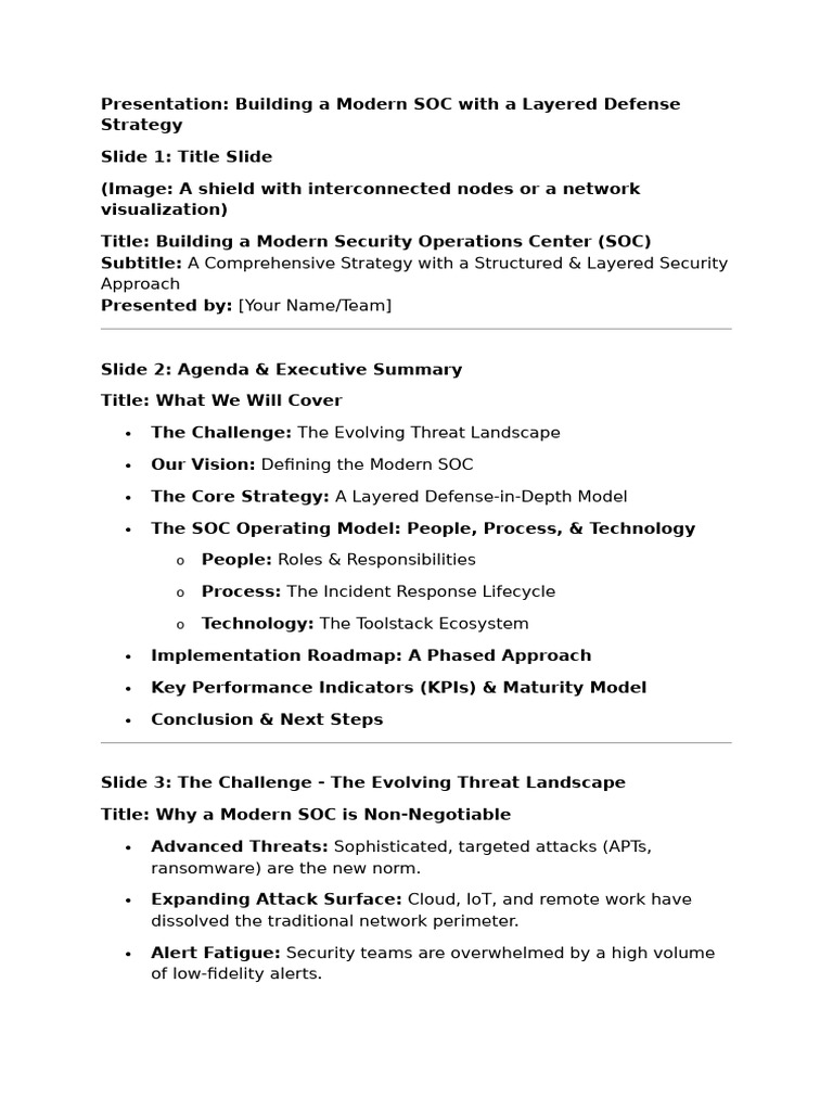 Comprehensive Soc Strategy | PDF | Security | Computer Security