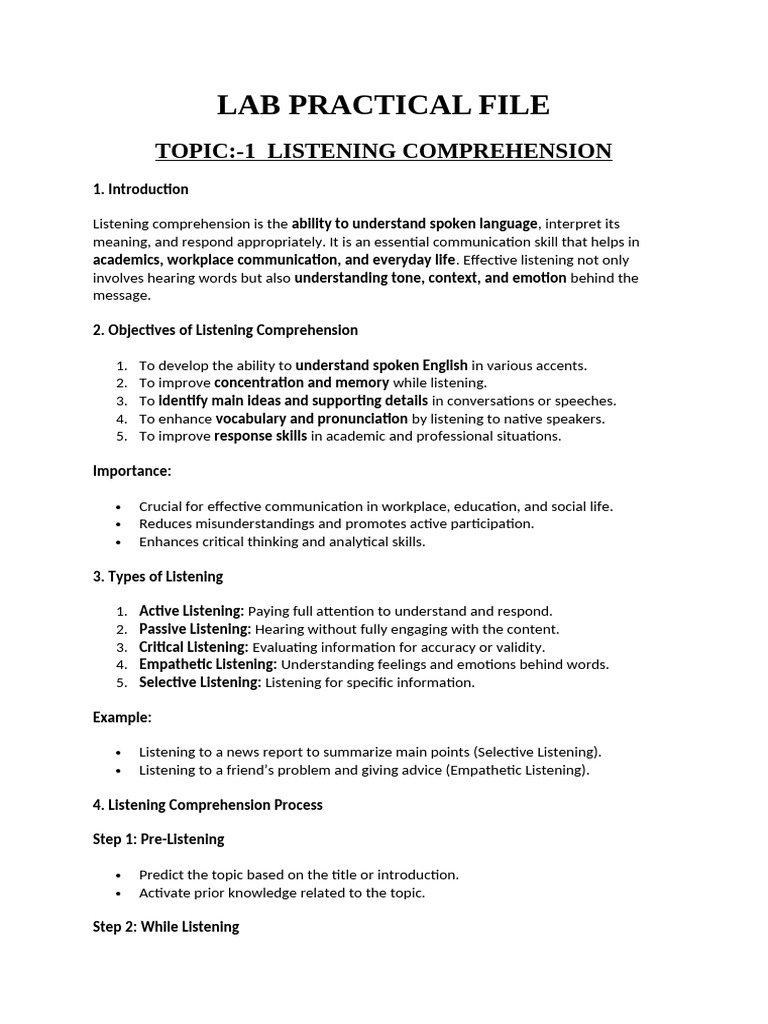 Lab Practical File-English | PDF | Communication | Reading Comprehension
