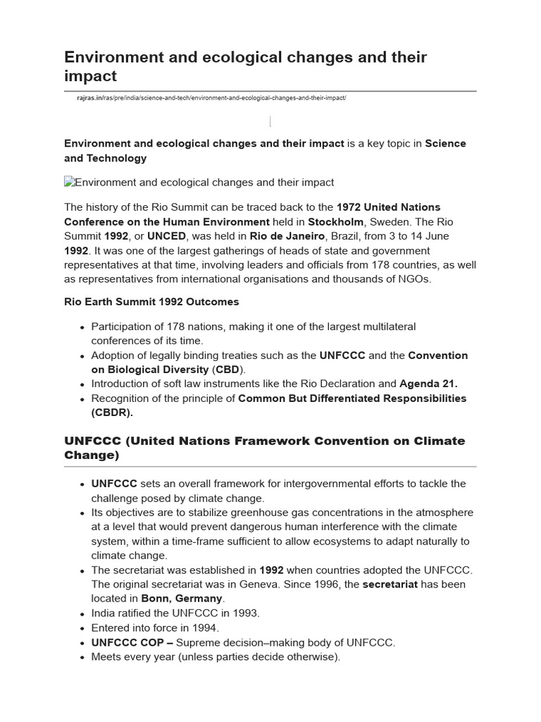 Environment and Ecological Changes and Their Impact | PDF | Climate ...