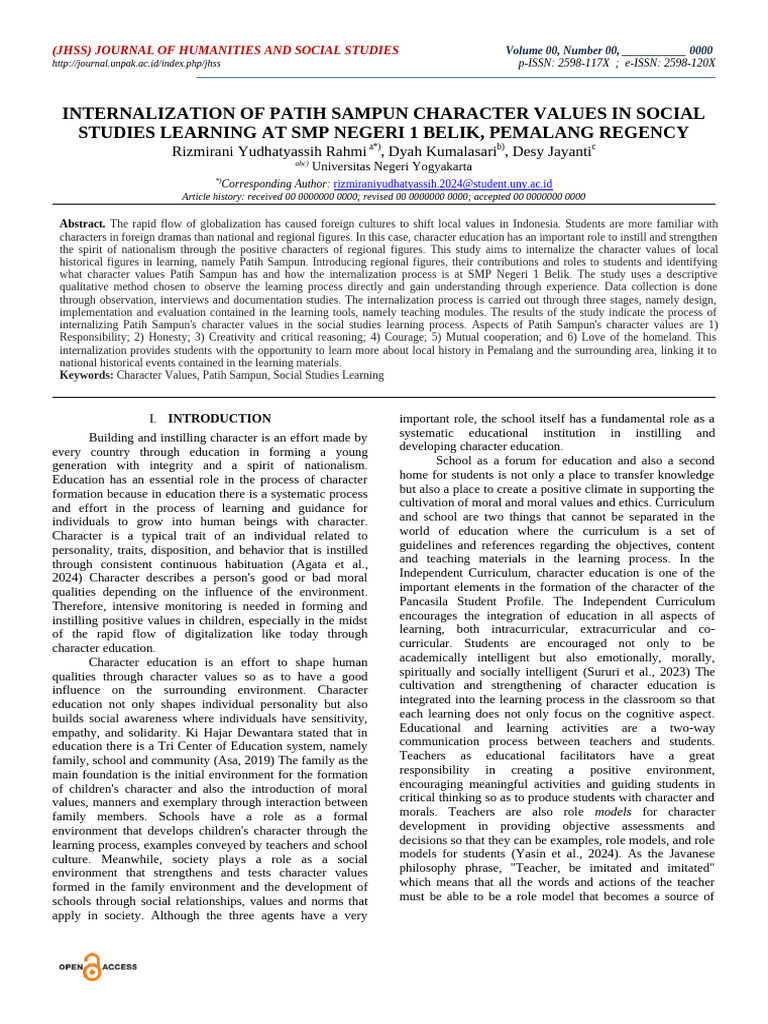 Rizmi Template - JHSS | PDF | Learning | Teachers