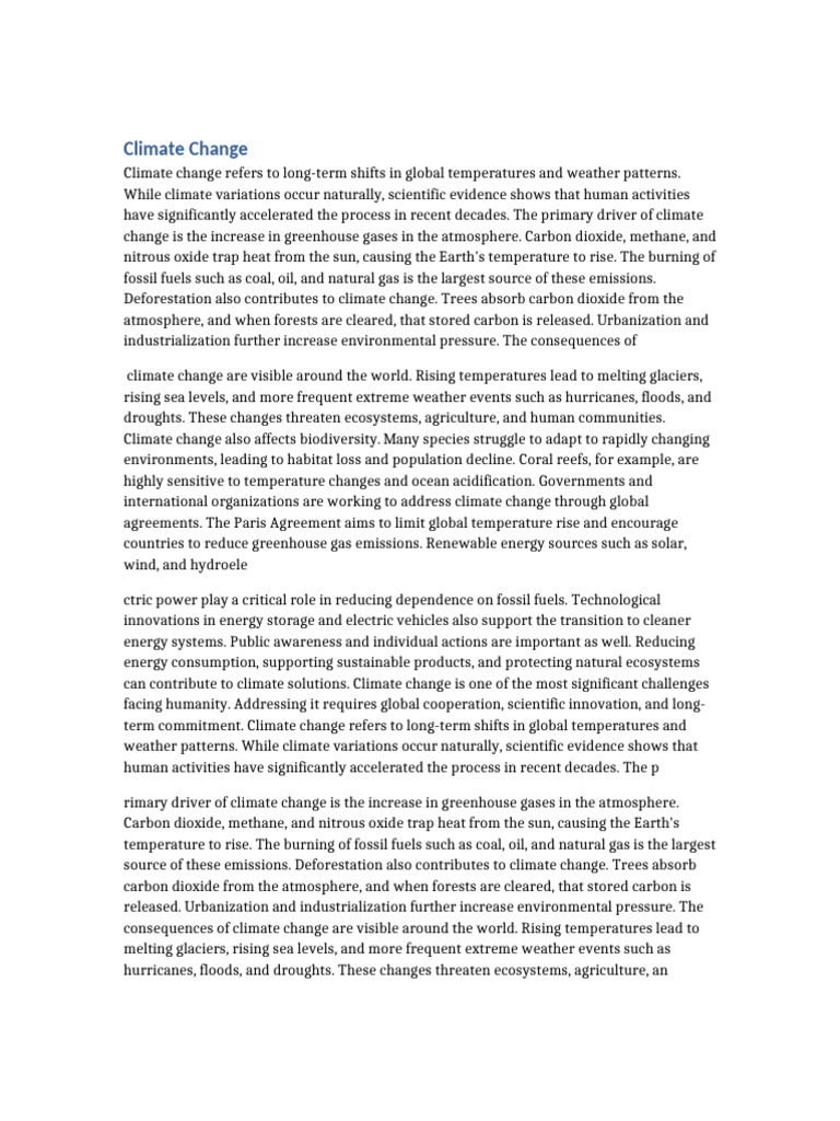 Climate Change and Global Impact | PDF | Climate Change | Greenhouse Gas