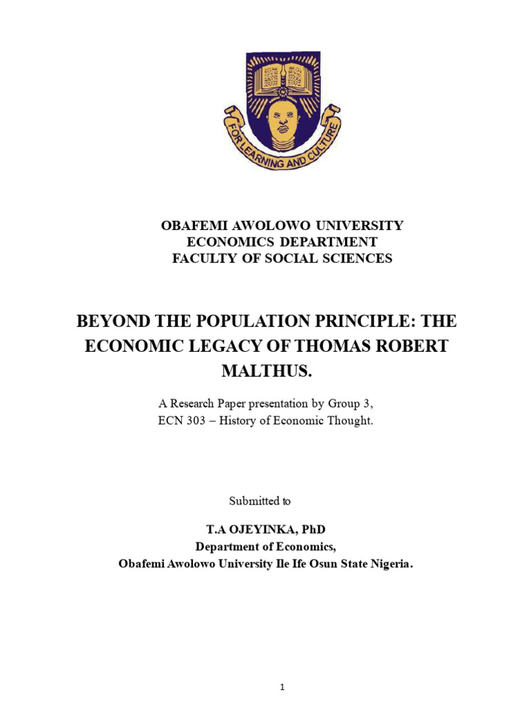 Thomas Robert Malthus | PDF | Sustainability | Economics