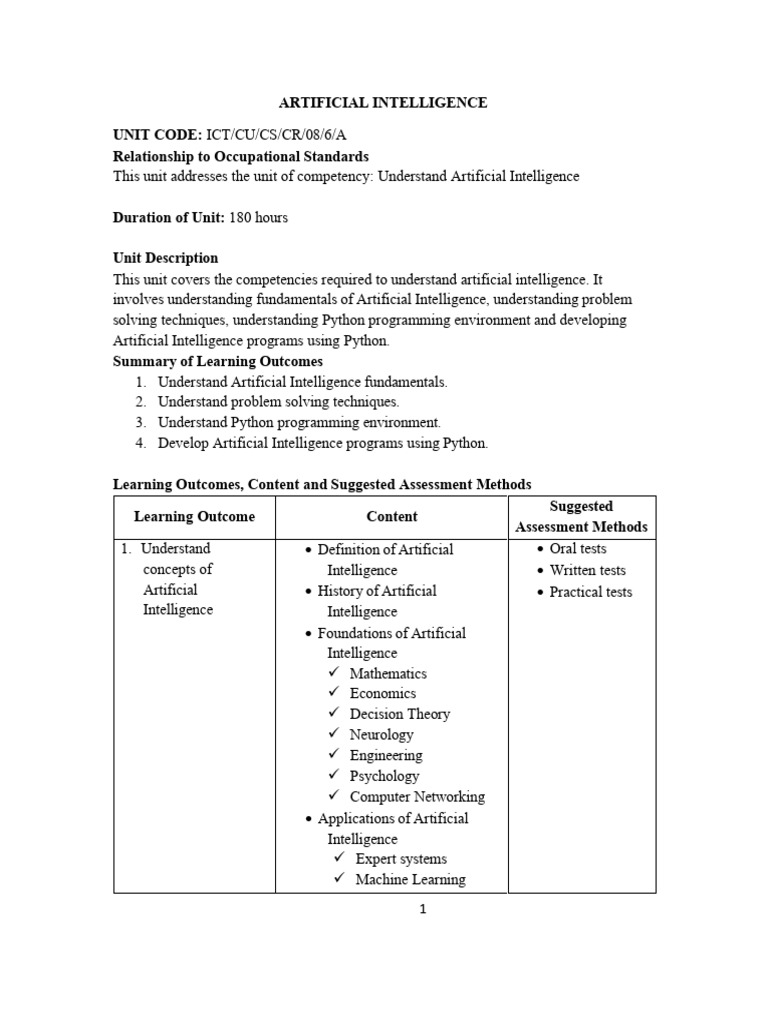 Artificial Intelligence Notes | PDF | Neuron | Artificial Intelligence