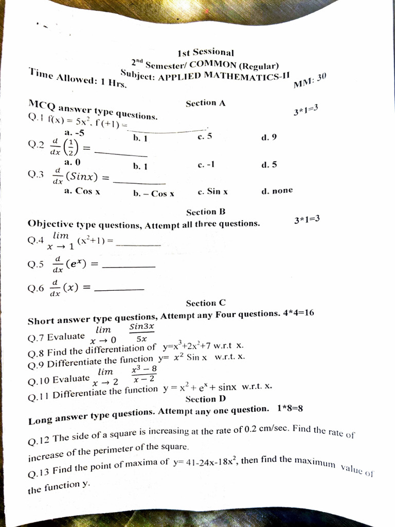 Sample Sessional 1 | PDF