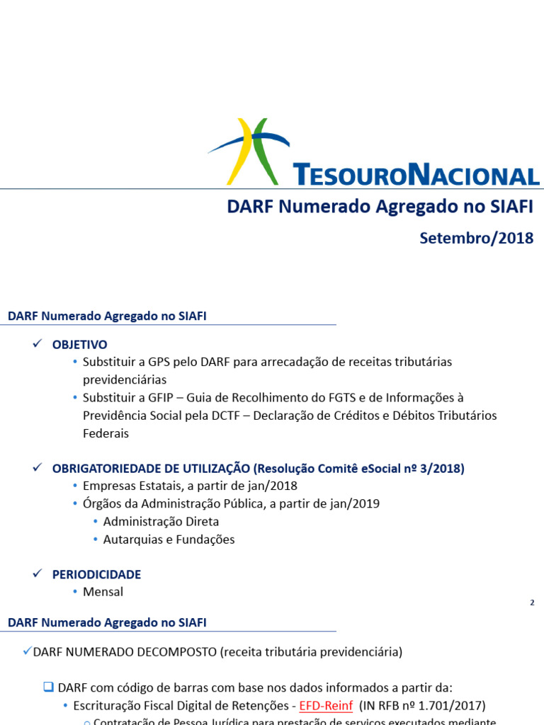 2018 – Painel 12 - DARF Numerado Agregado e Decomposto | PDF ...
