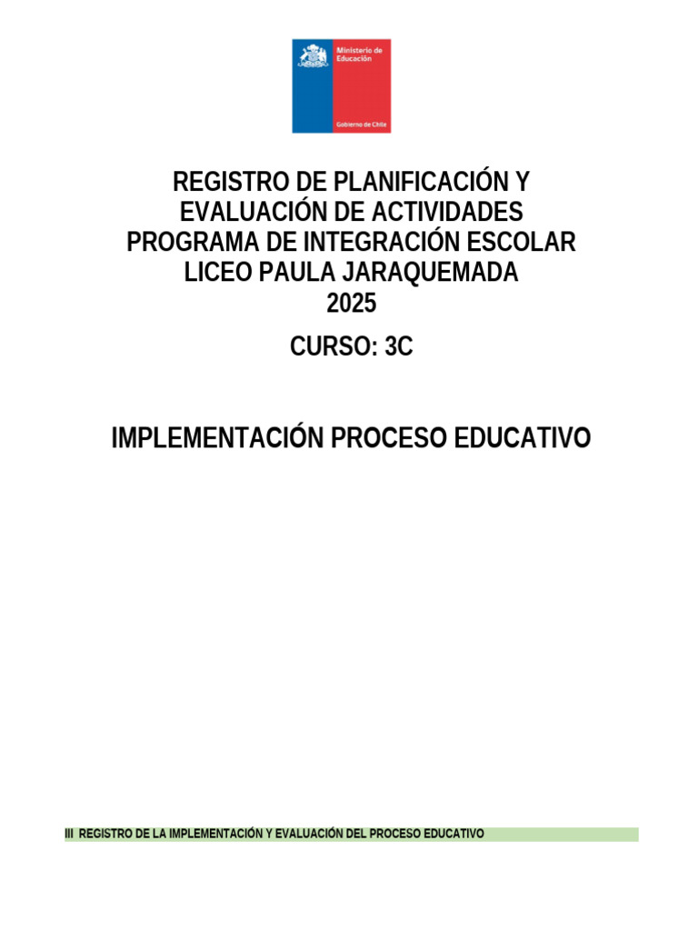 RPD Implementación y Actividades 2025 | PDF | Salón de clases ...
