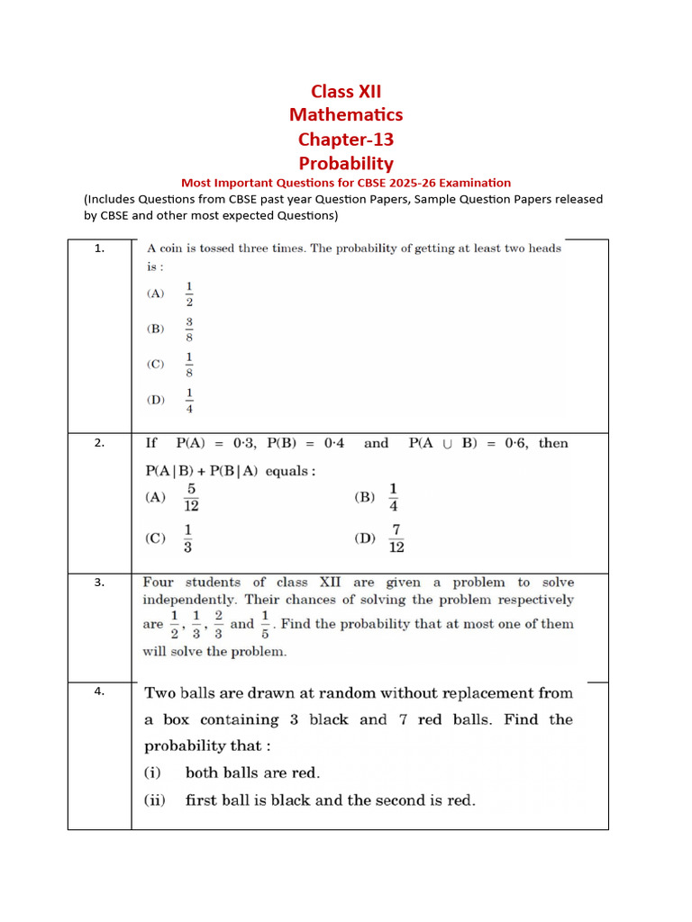 XII Ch-13 Past Year Questions | PDF