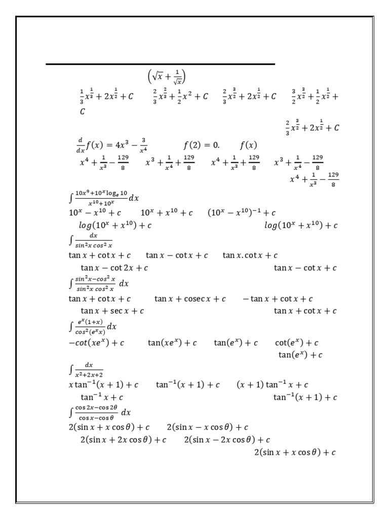 Integration Qns Set 4 | PDF