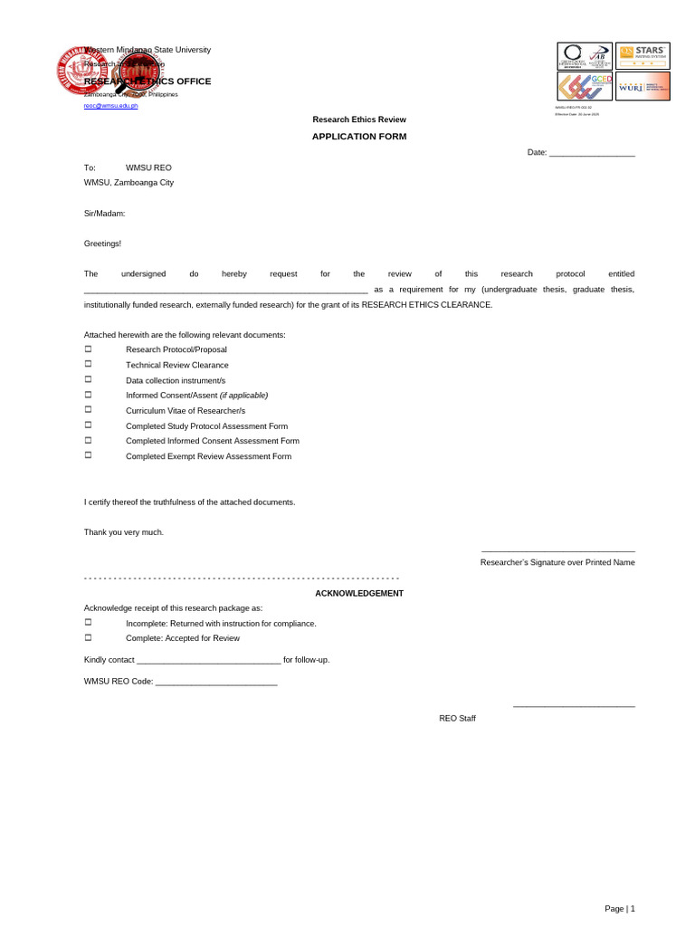 1.-FR.002 Application Form | PDF