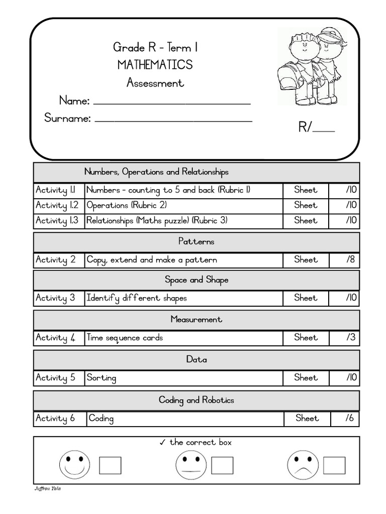 GR R Maths Assessment Term 1 | PDF
