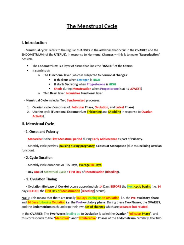 The Menstrual Cycle | PDF | Menstrual Cycle | Luteinizing Hormone
