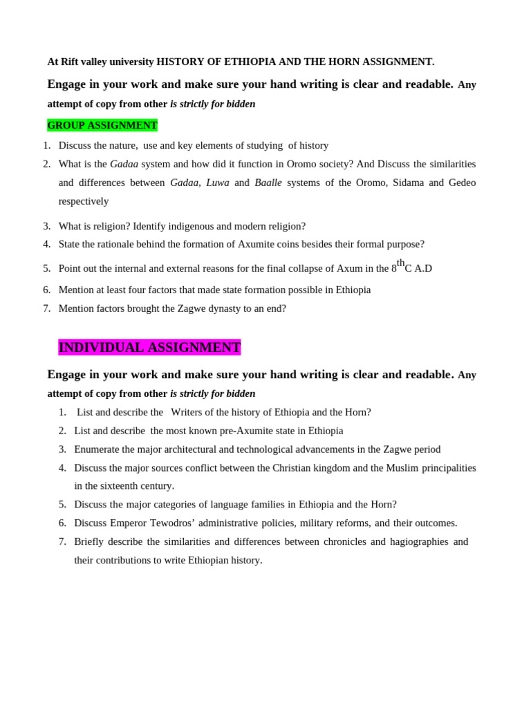 History Assignment RVU | PDF