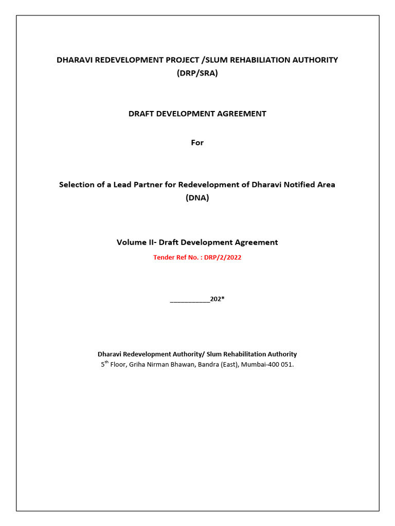 Draft Development Agreement Volume 2 | PDF | Dividend | Equity (Finance)