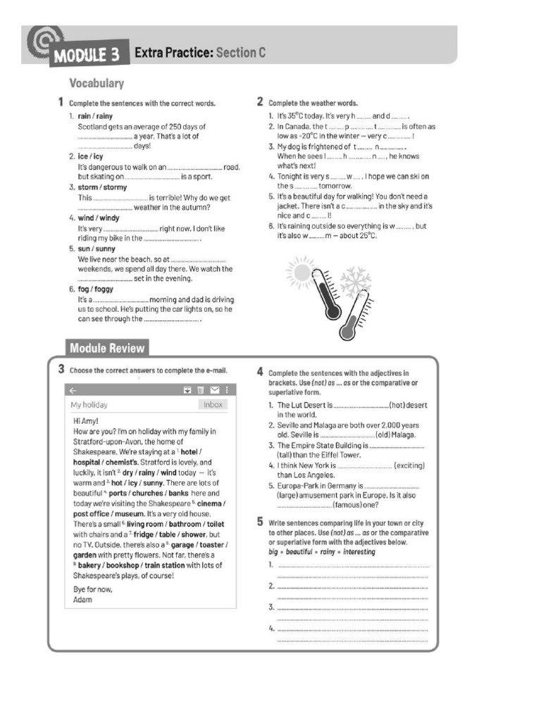 1st Eso Options Module 3 Review Photocopies Workbook | PDF