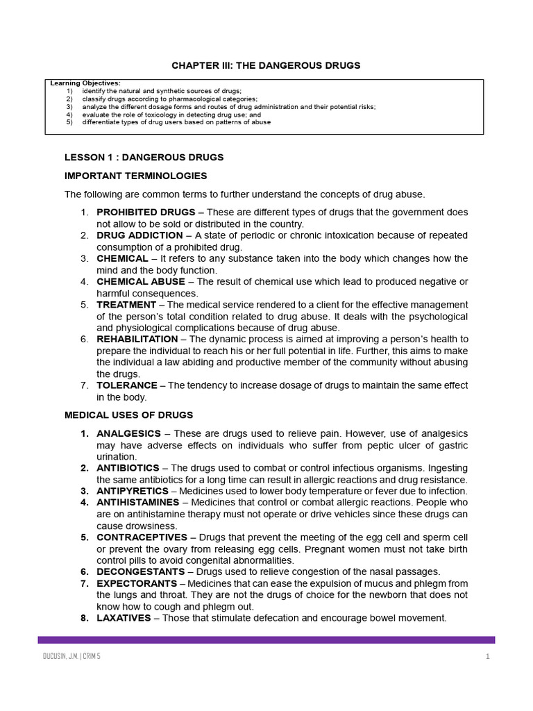 CDIN 7 - Student Material | PDF | Heroin | Morphine