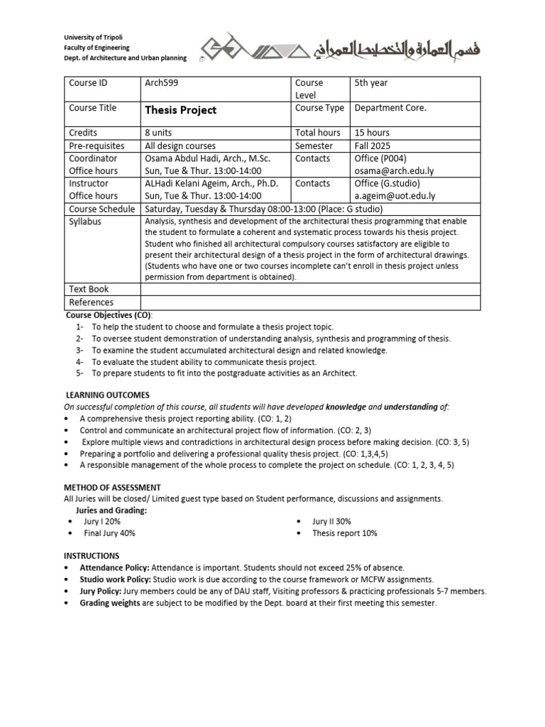 Arch599 Outline Fall 25 Initial | PDF | Thesis