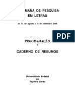 4a Semana de Pesquisa em Letras UFES 2006