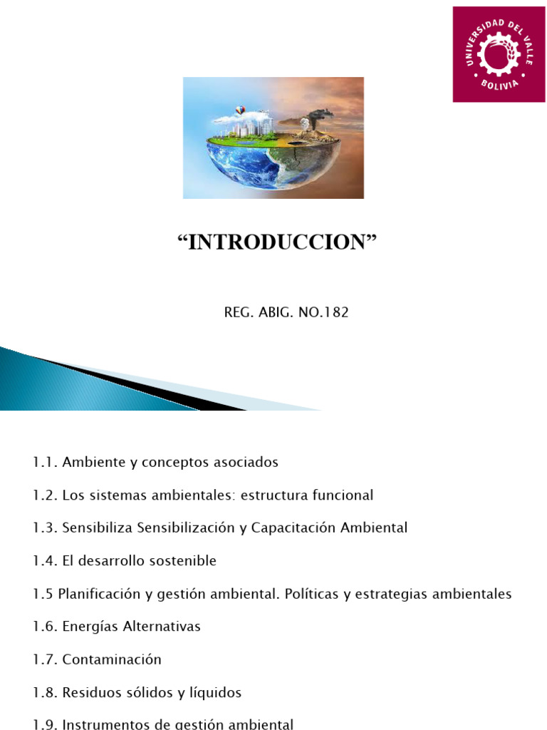 Tema 1 Introduccion | PDF | Sustentabilidad | Entorno natural