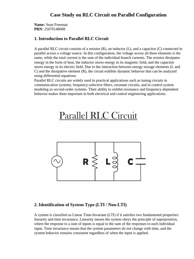 Case Study On RLC Circuit On Parallel Configuration | PDF | Electrical ...